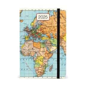 Cavallini & Co. Vintage Map 2025 Pocket Weekly Planner, 4"x6"